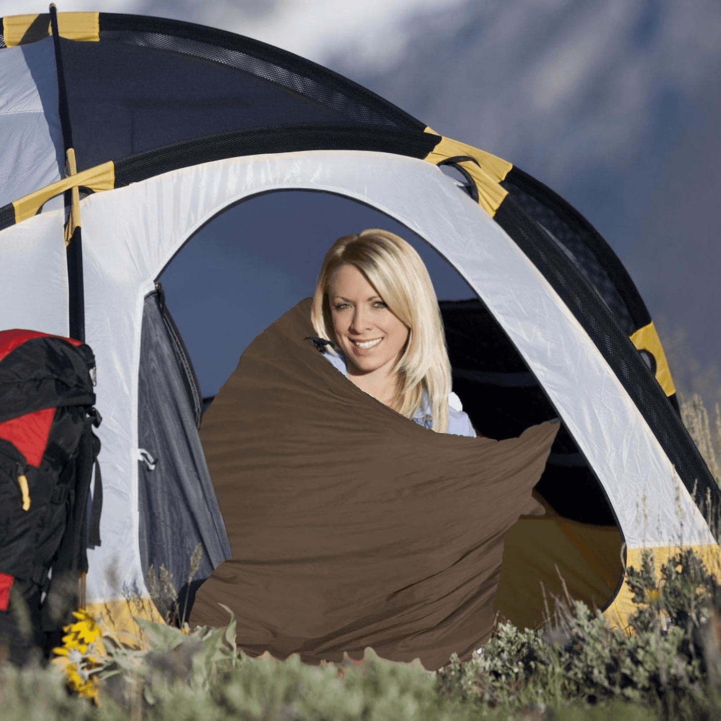Sac de couchage - CampingSleepingBag™ - Marron - Camping Portable